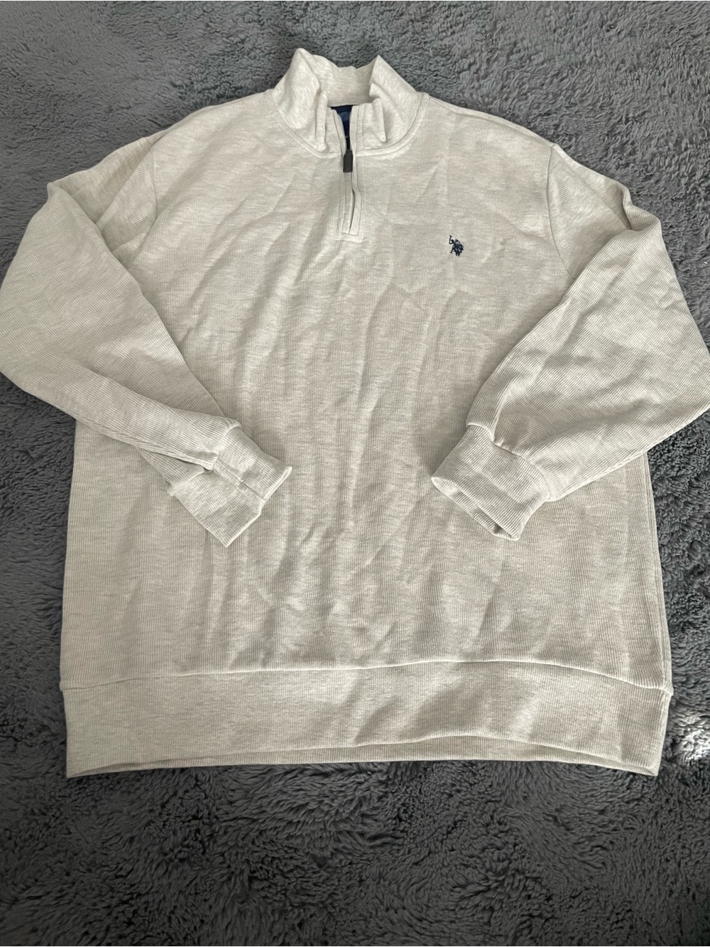 U.S. Polo Assn. Light Gray Quarter-Zip Pullover